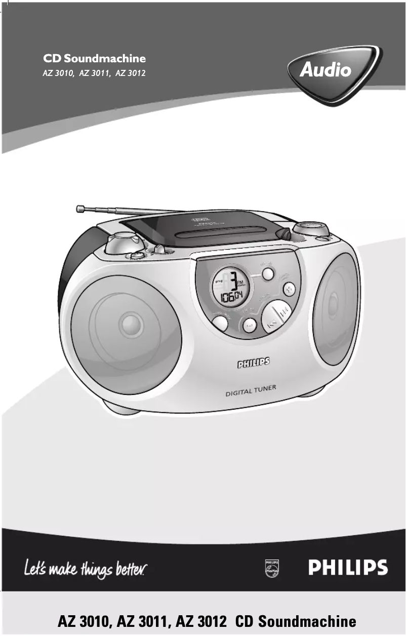 Page 1 de la notice Manuel utilisateur Philips AZ3013