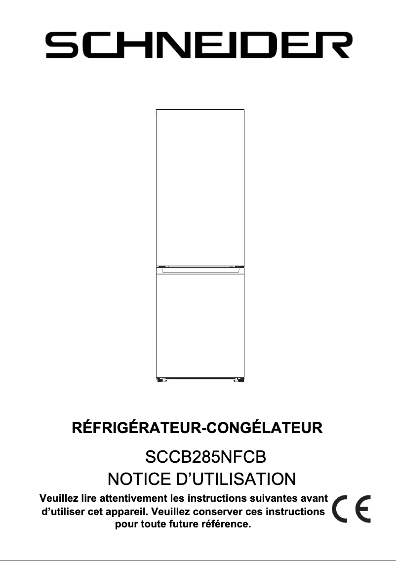 Page 1 de la notice Manuel utilisateur Schneider SCCB285NFCB