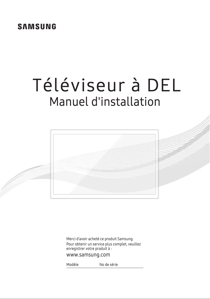 Page 1 de la notice Guide d'installation Samsung HG49NJ470MFXZA
