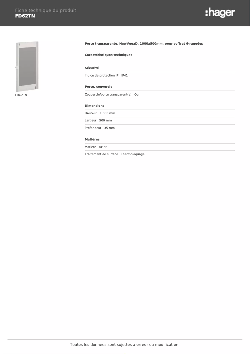 Image de la première page du manuel de l'appareil FD62TN