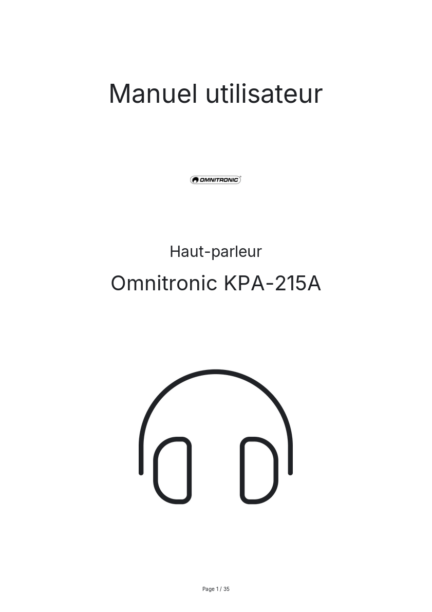 Image de la première page du manuel de l'appareil KPA-215A