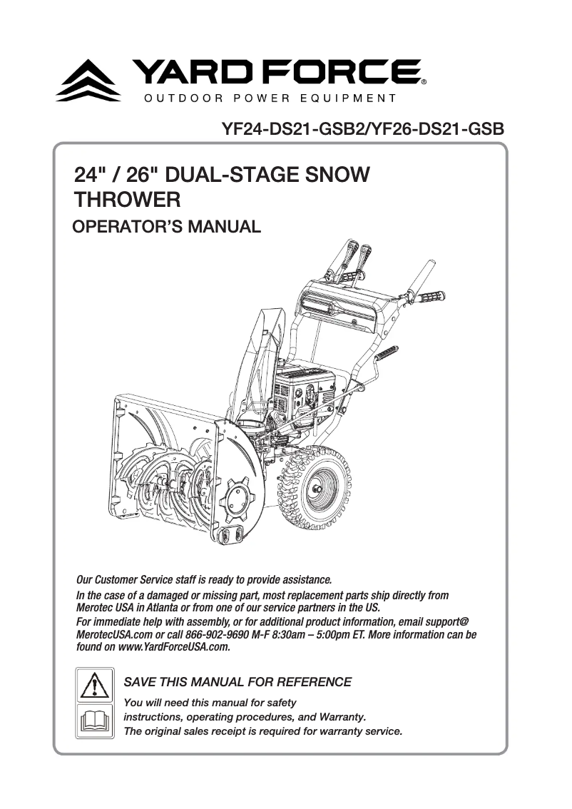 Página 1 del manual Manual de usuario Yard Force YF26-DS21-GSB