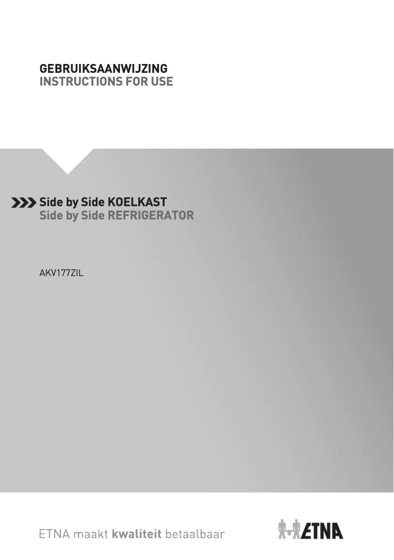 Page 1 de la notice Manuel utilisateur Etna AKV177ZIL