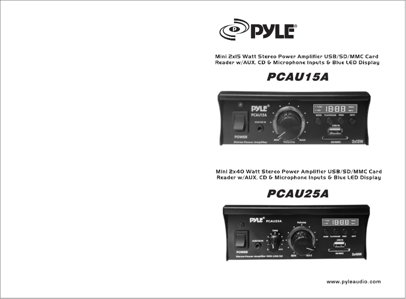 Image de la première page du manuel de l'appareil PCAU25A