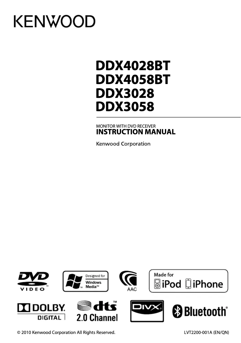 Page 1 de la notice Manuel utilisateur Kenwood DDX-3058
