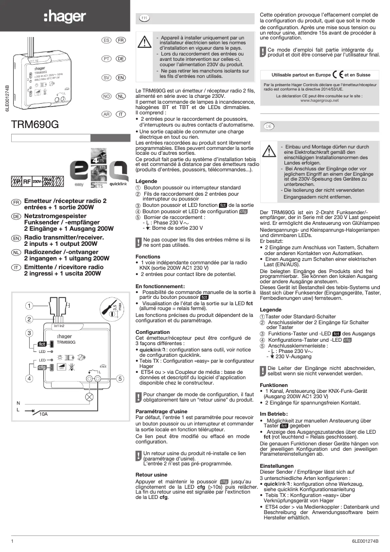 Image de la première page du manuel de l'appareil TRM690G
