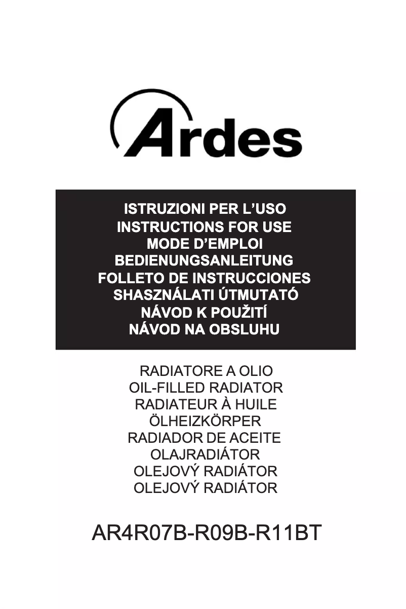 Page n°1 - Manuel utilisateur Ardes AR4R07B