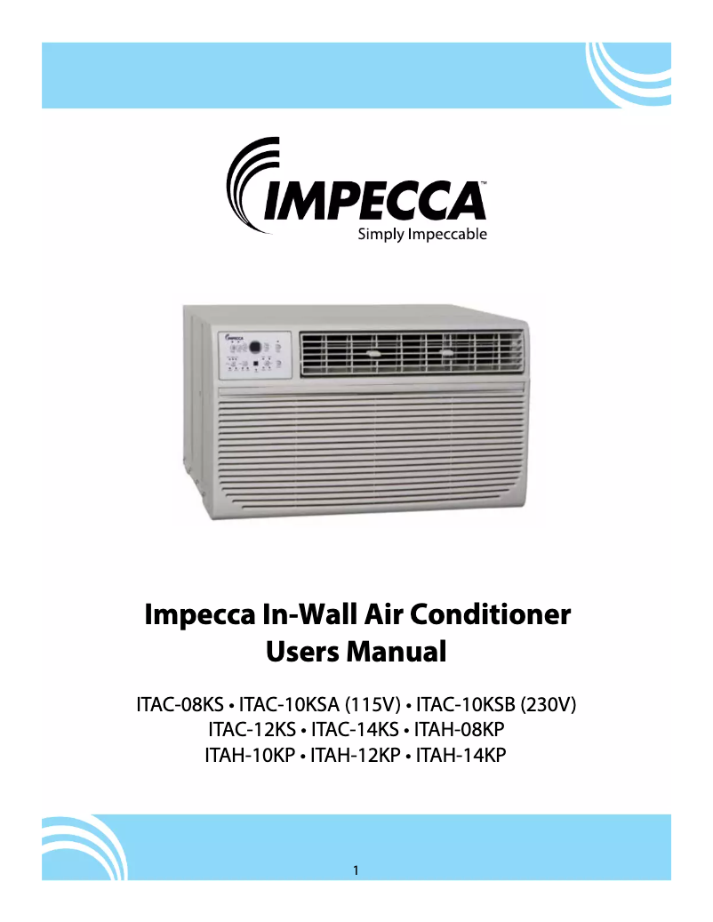 Image de la première page du manuel de l'appareil ITAC-12KS