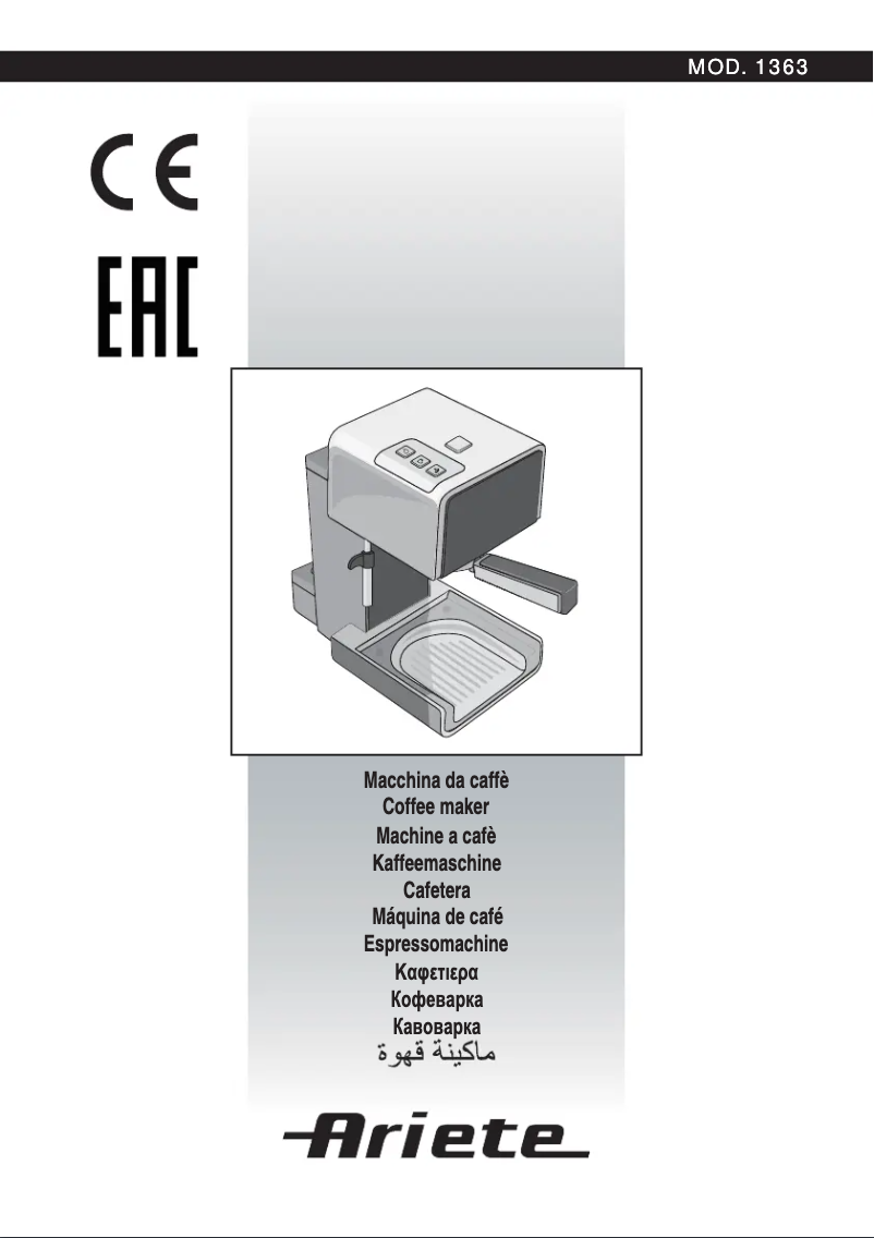 Page n°1 - Manuel utilisateur Ariete Cafè Matisse 1363