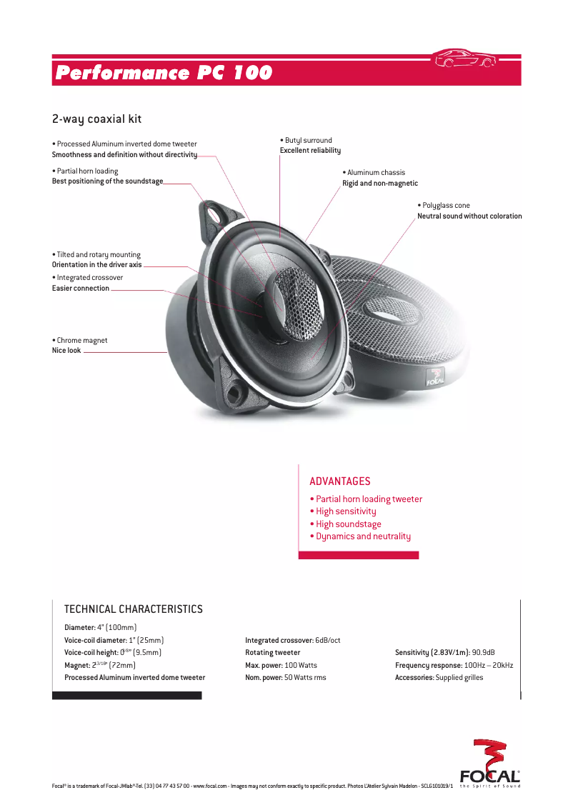 Imagen de la primera página del manual del dispositivo Performance PC 100
