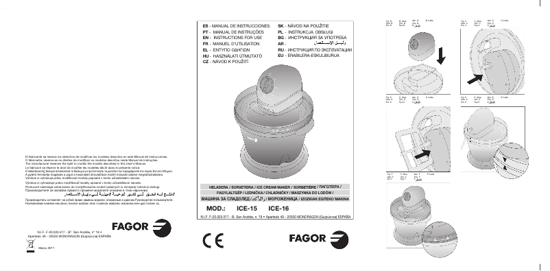 Page 1 de la notice Manuel utilisateur Fagor ICE-16