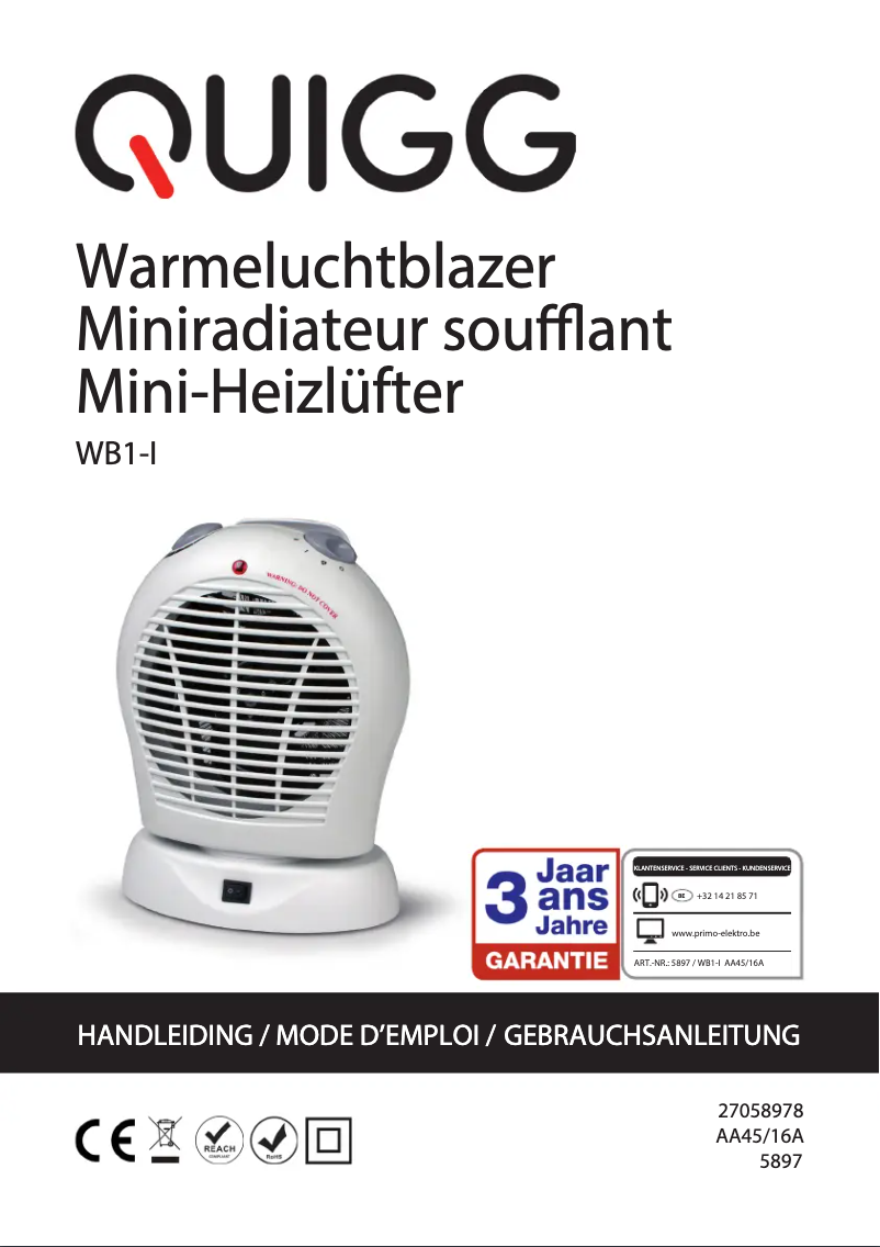Page n°1 - Manuel utilisateur Primo WB1