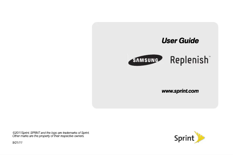 Page 1 de la notice Manuel utilisateur Samsung Replenish