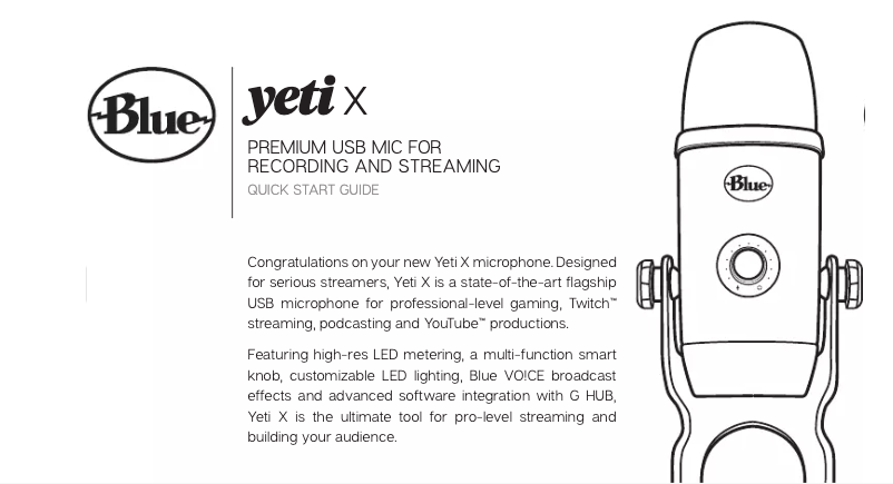 Page n°1 - Manuel utilisateur Blue Yeti X