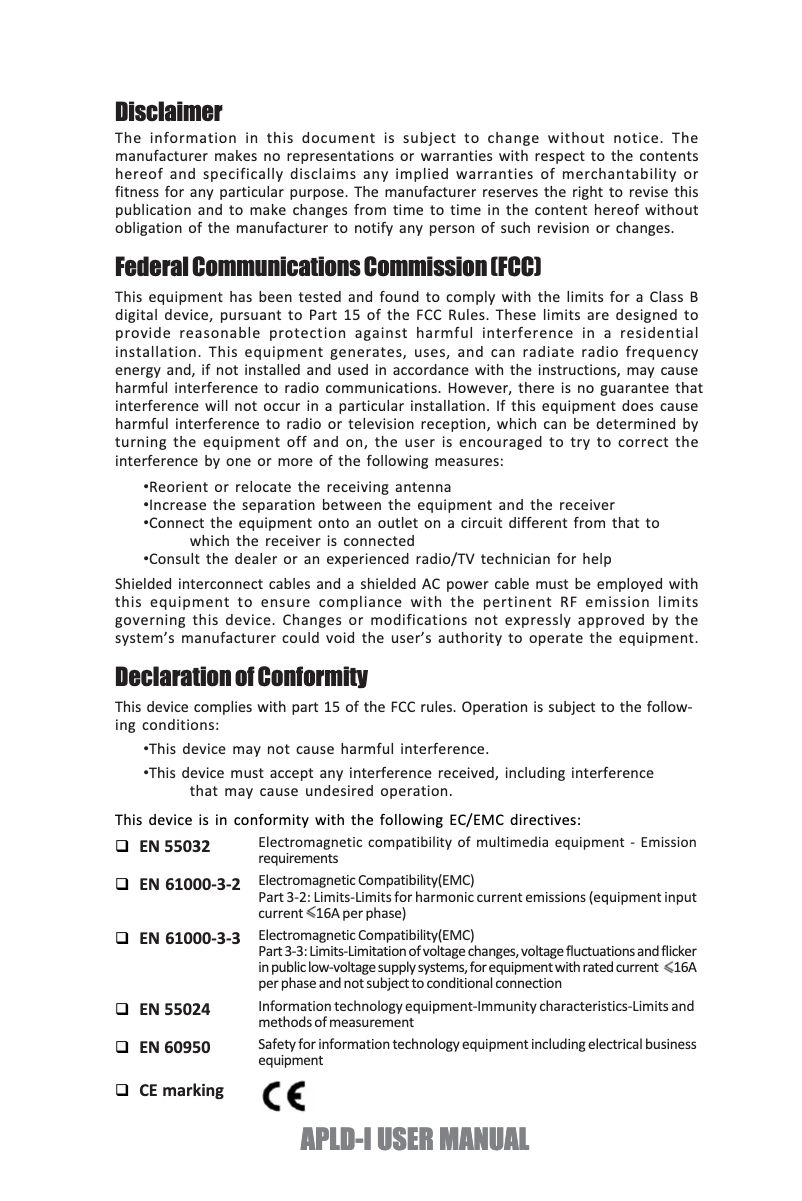 Page 1 de la notice Manuel utilisateur ECS APLD-I