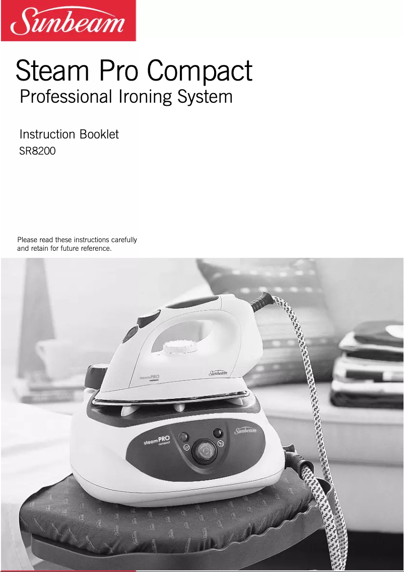 Page 1 de la notice Manuel utilisateur Sunbeam Steam Pro Compact SR8200