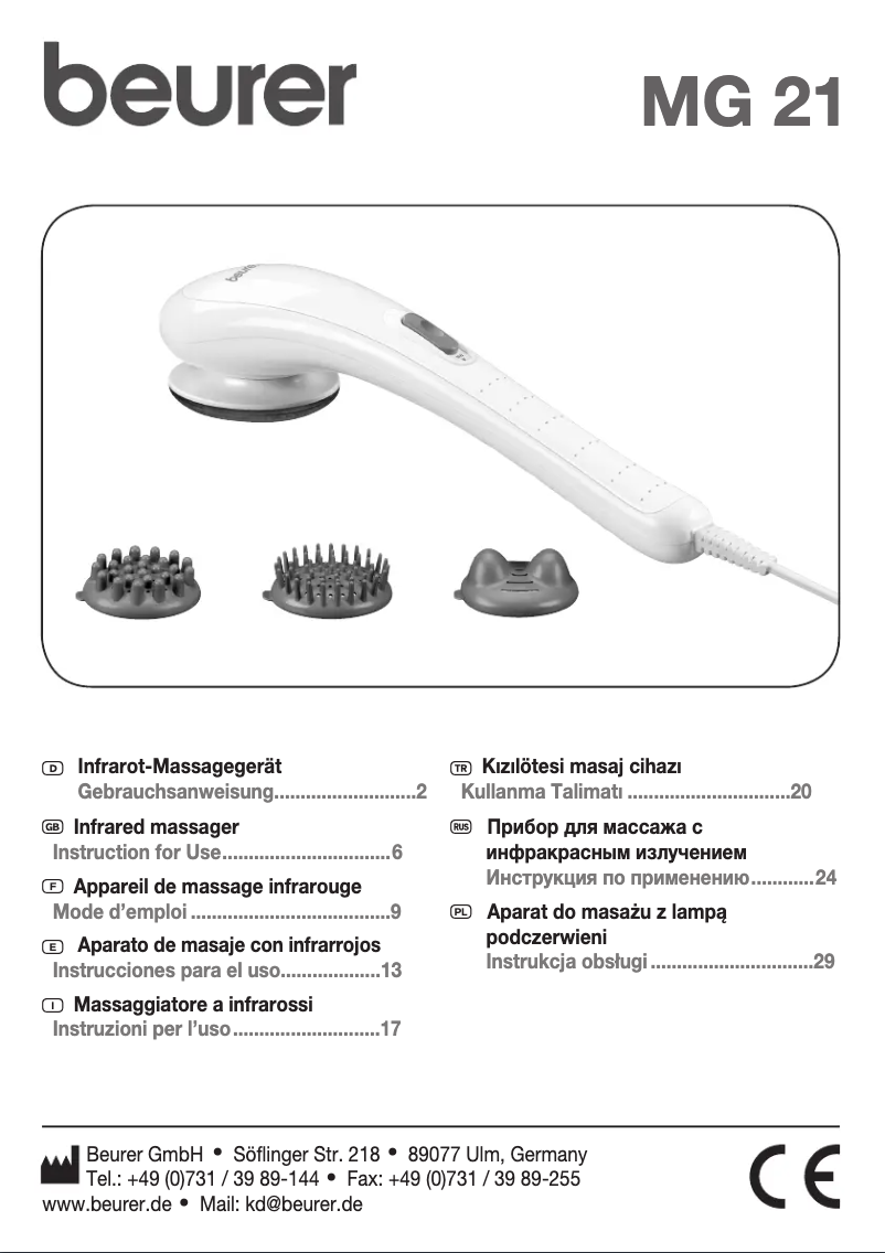 Page 1 de la notice Manuel utilisateur Beurer GS 235