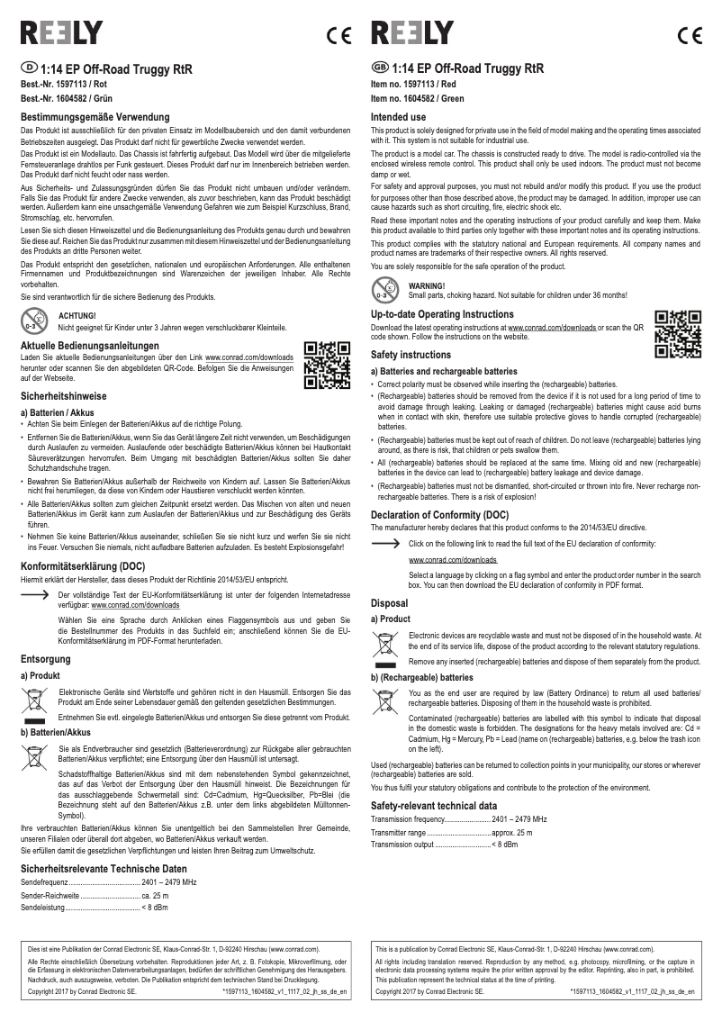 Página 1 del manual Manual de usuario Reely Off-Road