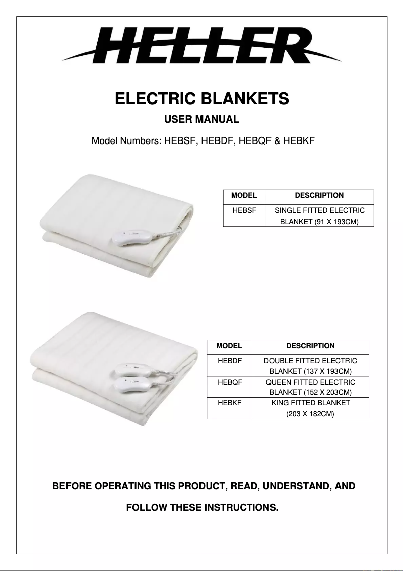 Page 1 de la notice Manuel utilisateur Heller HEBKF2