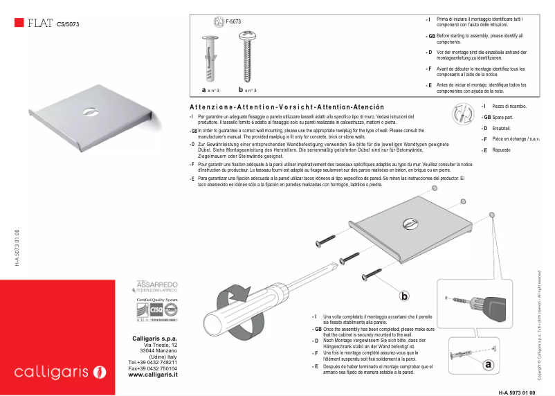 Image de la première page du manuel de l'appareil Flat