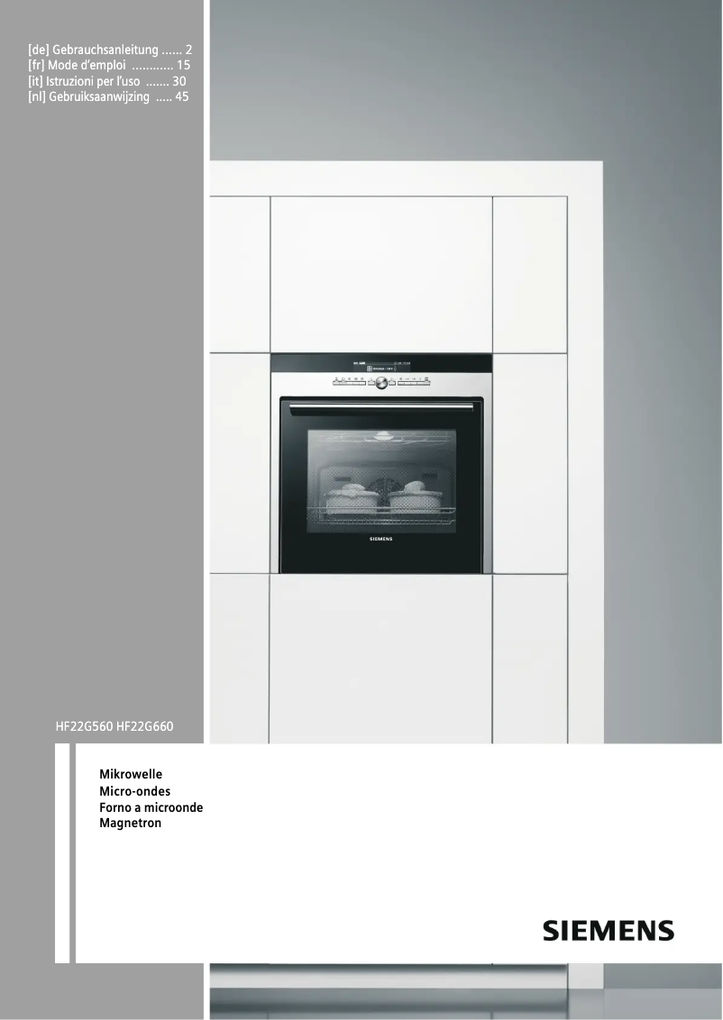 Page n°1 - Manuel utilisateur Siemens HF22G660