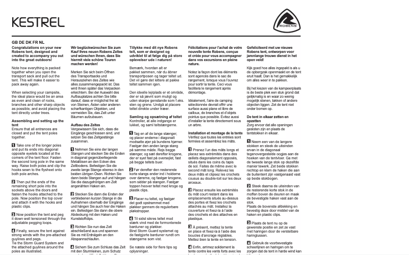 Page n°1 - Manuel utilisateur Robens Kestrel