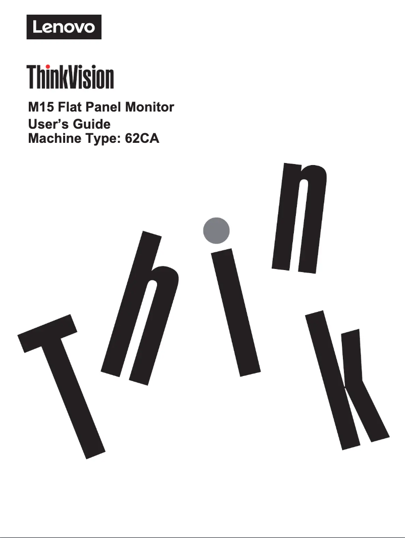 Page n°1 - Manuel utilisateur Lenovo ThinkVision M15