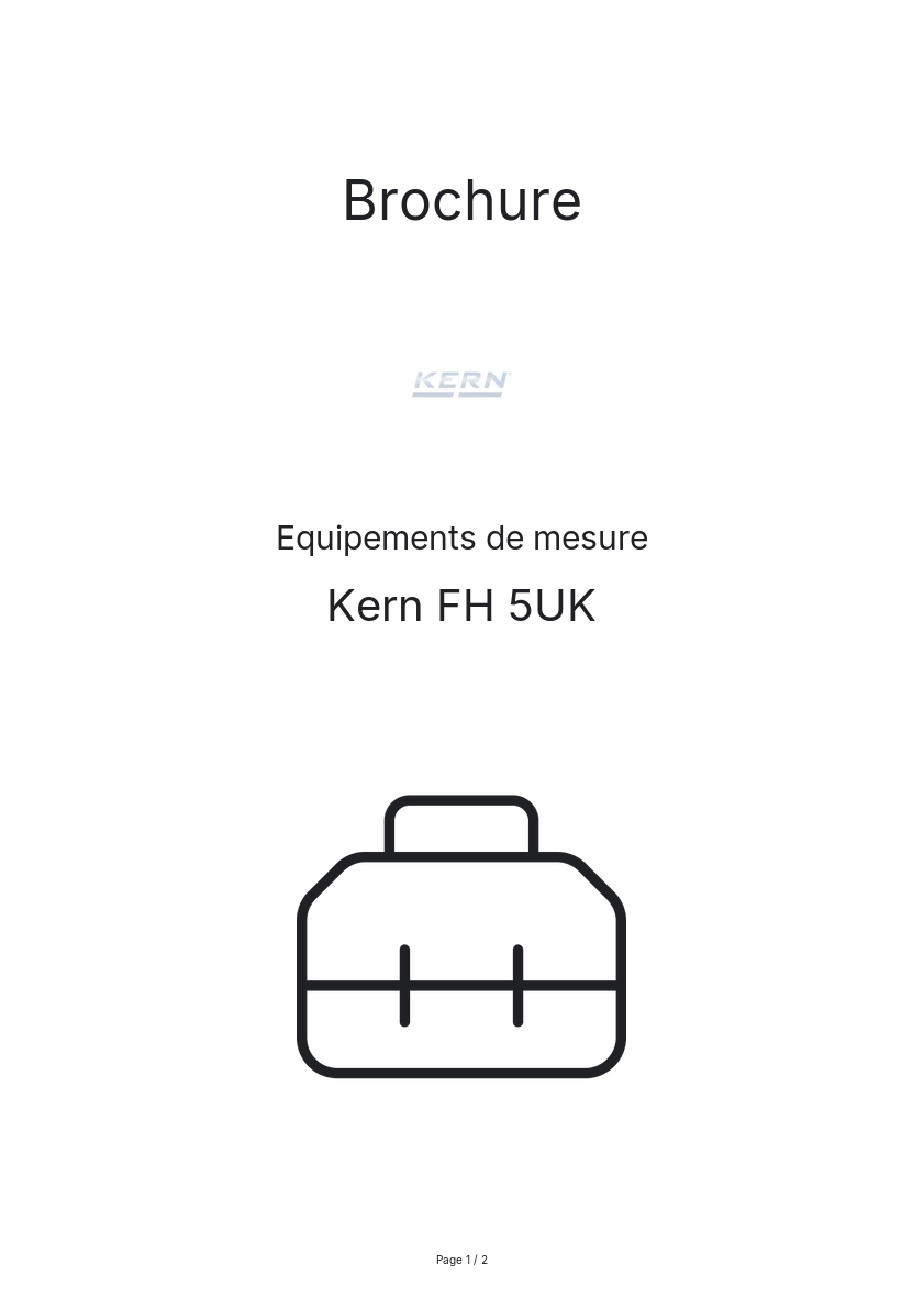 Page n°1 - Brochure Kern FH 5UK