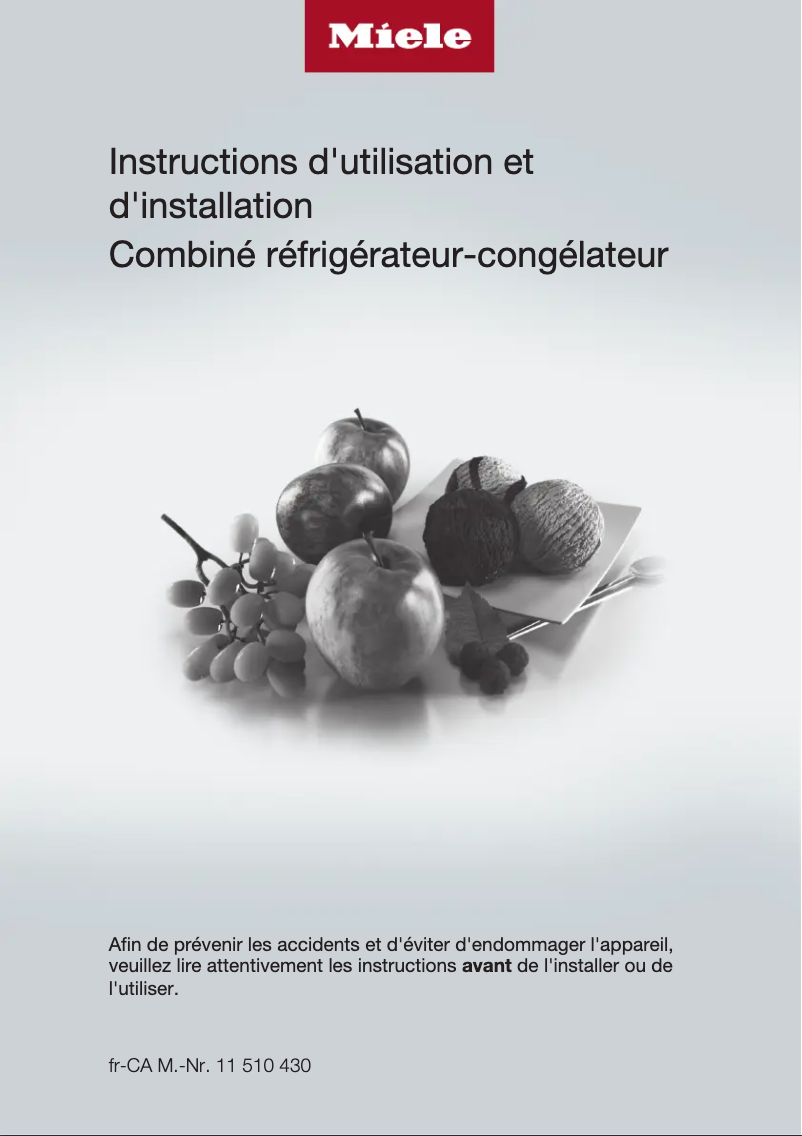 Page n°1 - Manuel utilisateur Miele KF 2812 VI