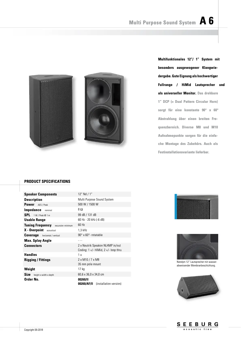 Page 1 de la notice Manuel utilisateur Seeburg A6