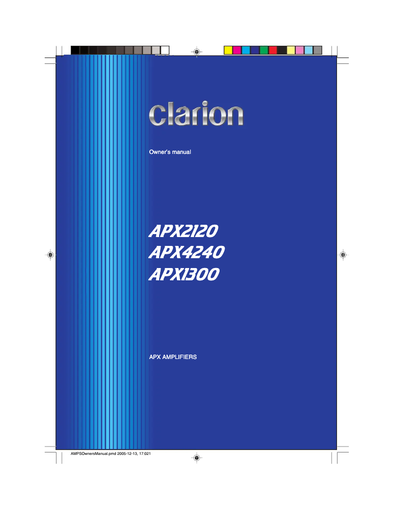 Page 1 de la notice Manuel utilisateur Clarion APX1300