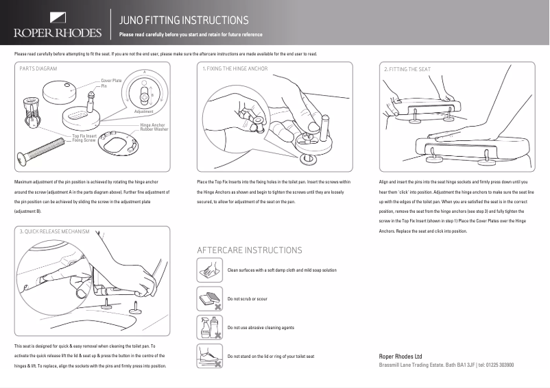 Page 1 de la notice Manuel utilisateur Roper Rhodes Juno