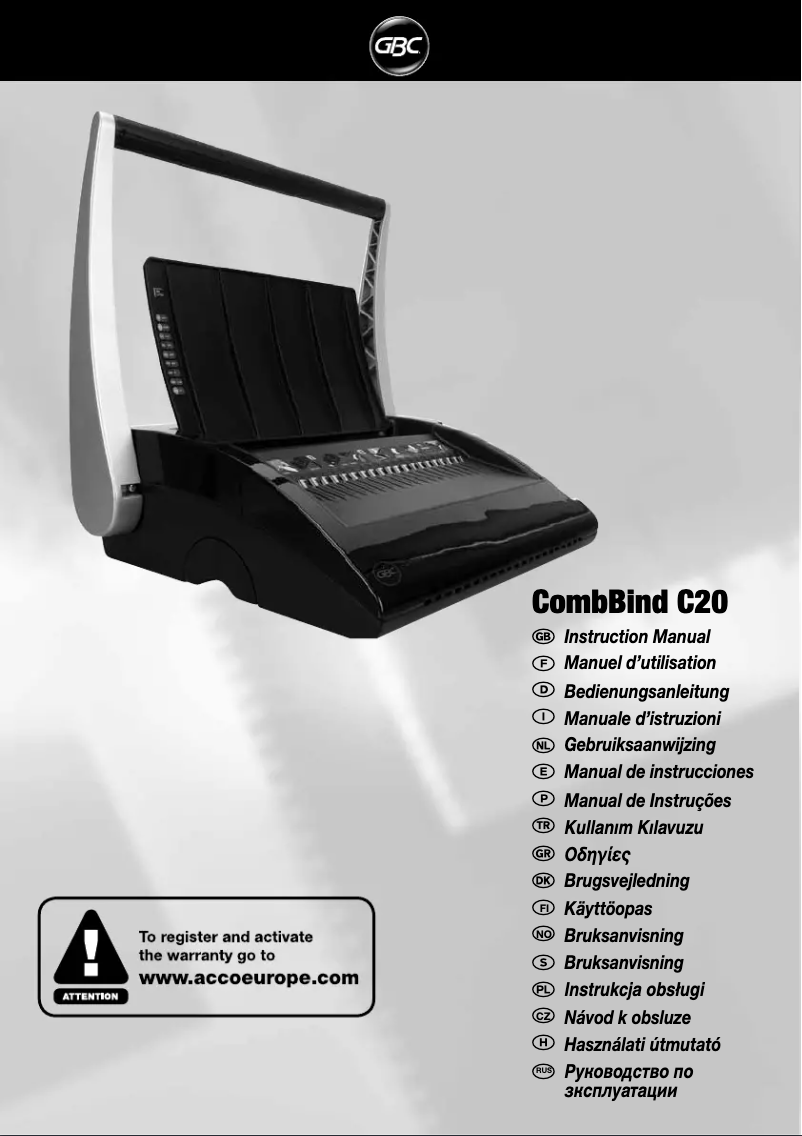 Page 1 de la notice Manuel utilisateur GBC 4400311