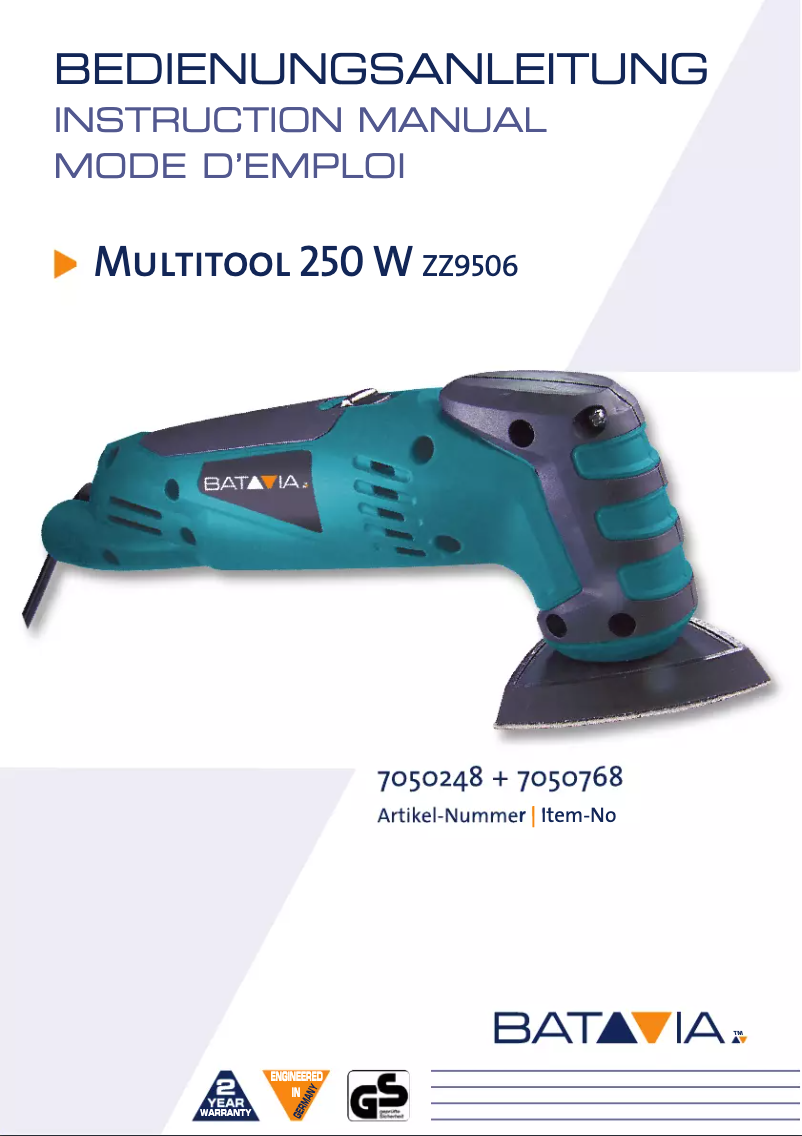 Image de la première page du manuel de l'appareil ZZ9506