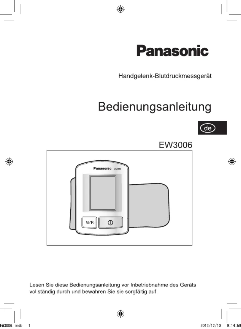 Page n°1 - Manuel utilisateur Panasonic EW3006
