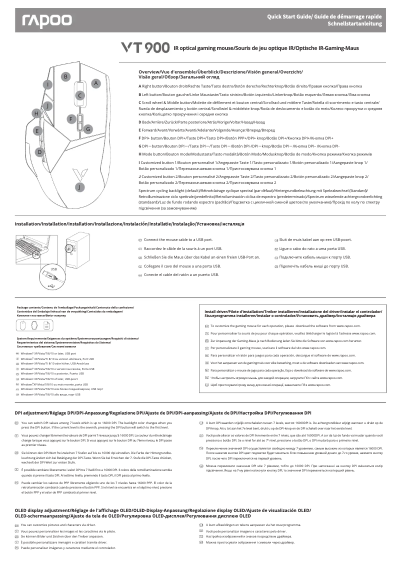 Page n°1 - Manuel utilisateur Rapoo VT900