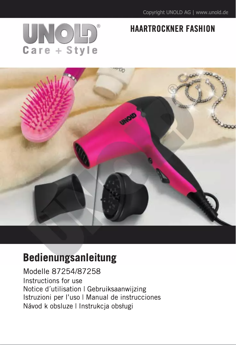 Image de la première page du manuel de l'appareil 87258