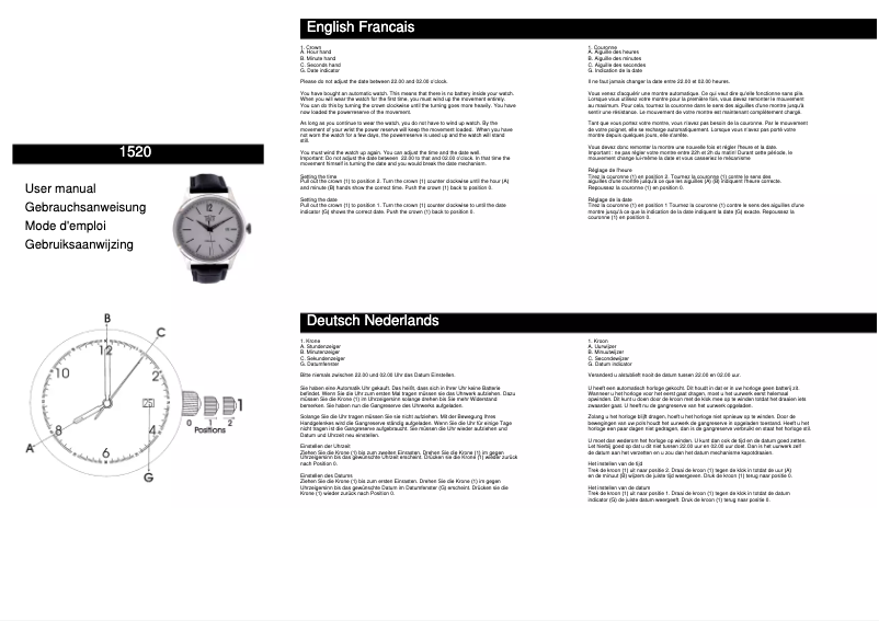 Page n°1 - Manuel utilisateur Davis 1520