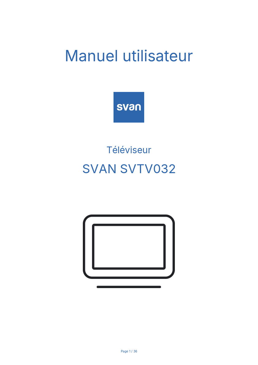 Image de la première page du manuel de l'appareil SVTV032