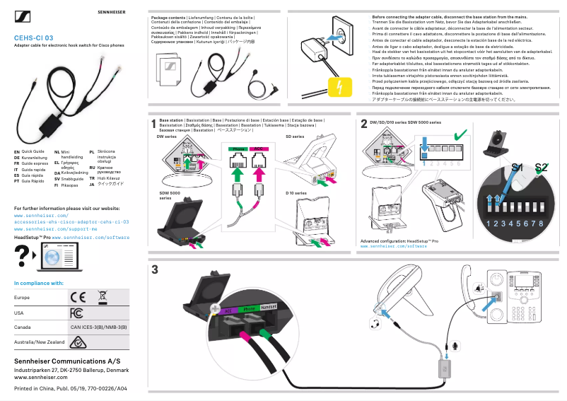 Image de la première page du manuel de l'appareil CEHS-CI 03