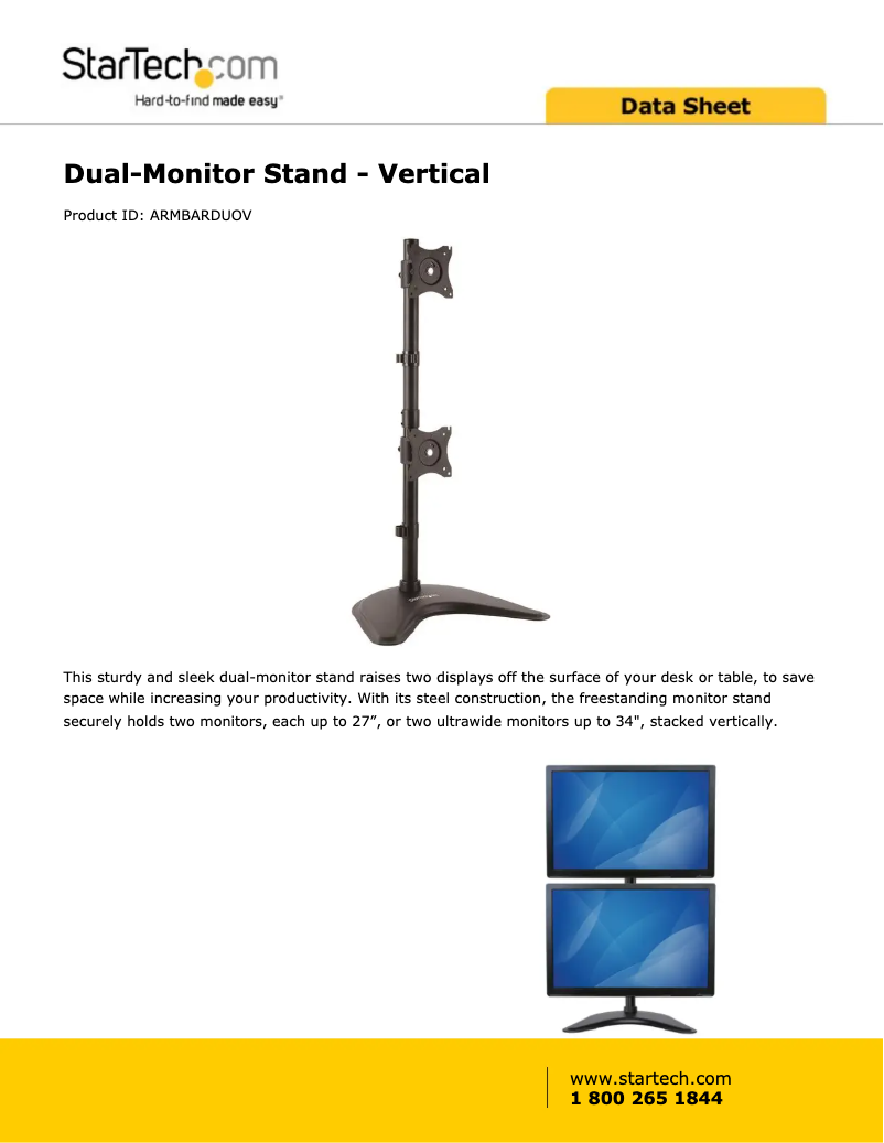 Page n°1 - Fiche technique StarTech.com ARMBARDUOV