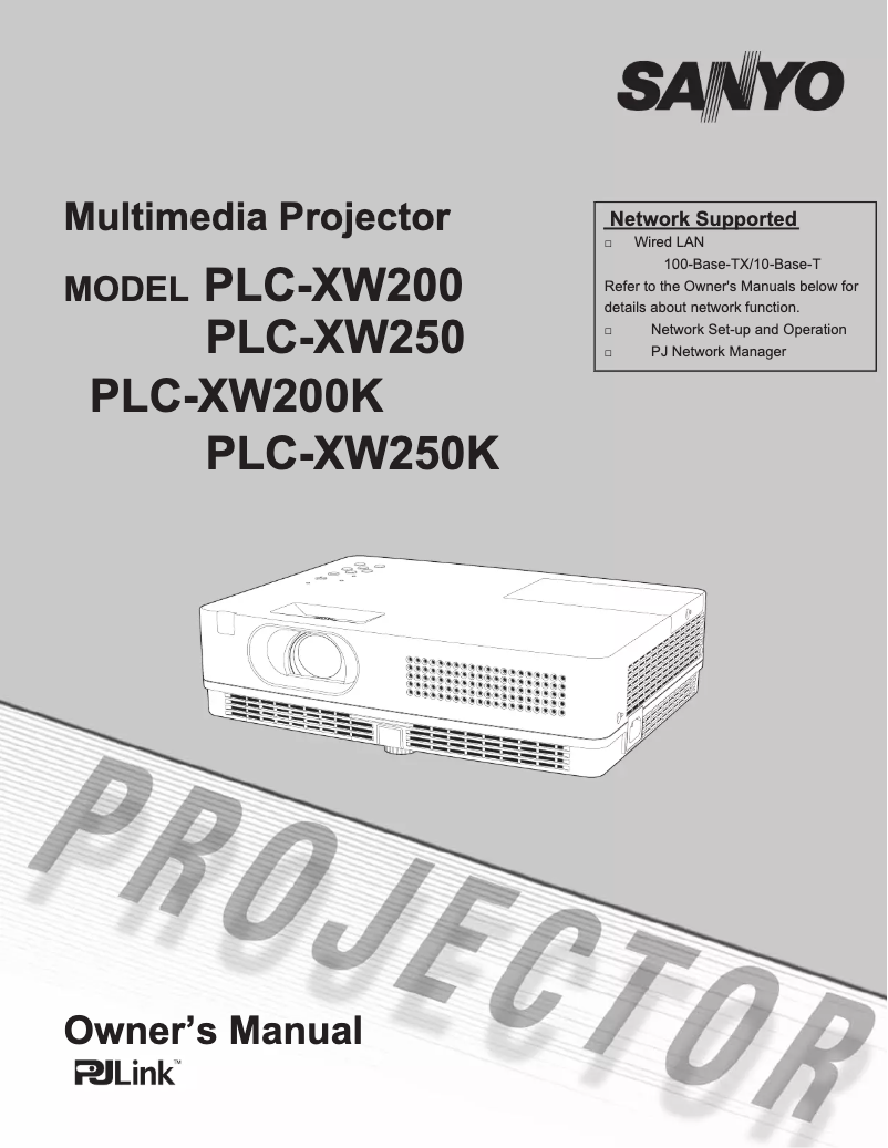 Page 1 de la notice Manuel utilisateur Sanyo PLC-XW200