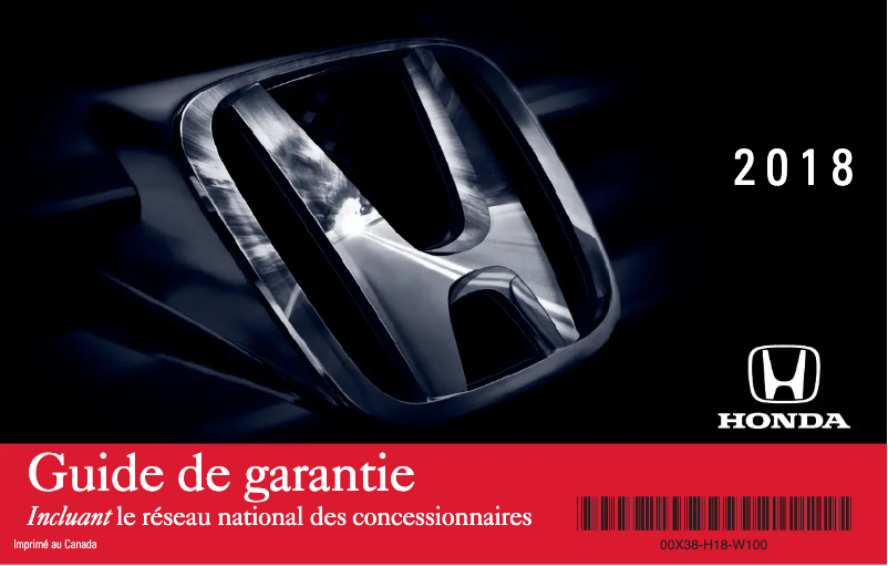 Page 1 de la notice Manuel d'utilisation et d'entretien Honda Clarity Plug-in Hybrid (2018)