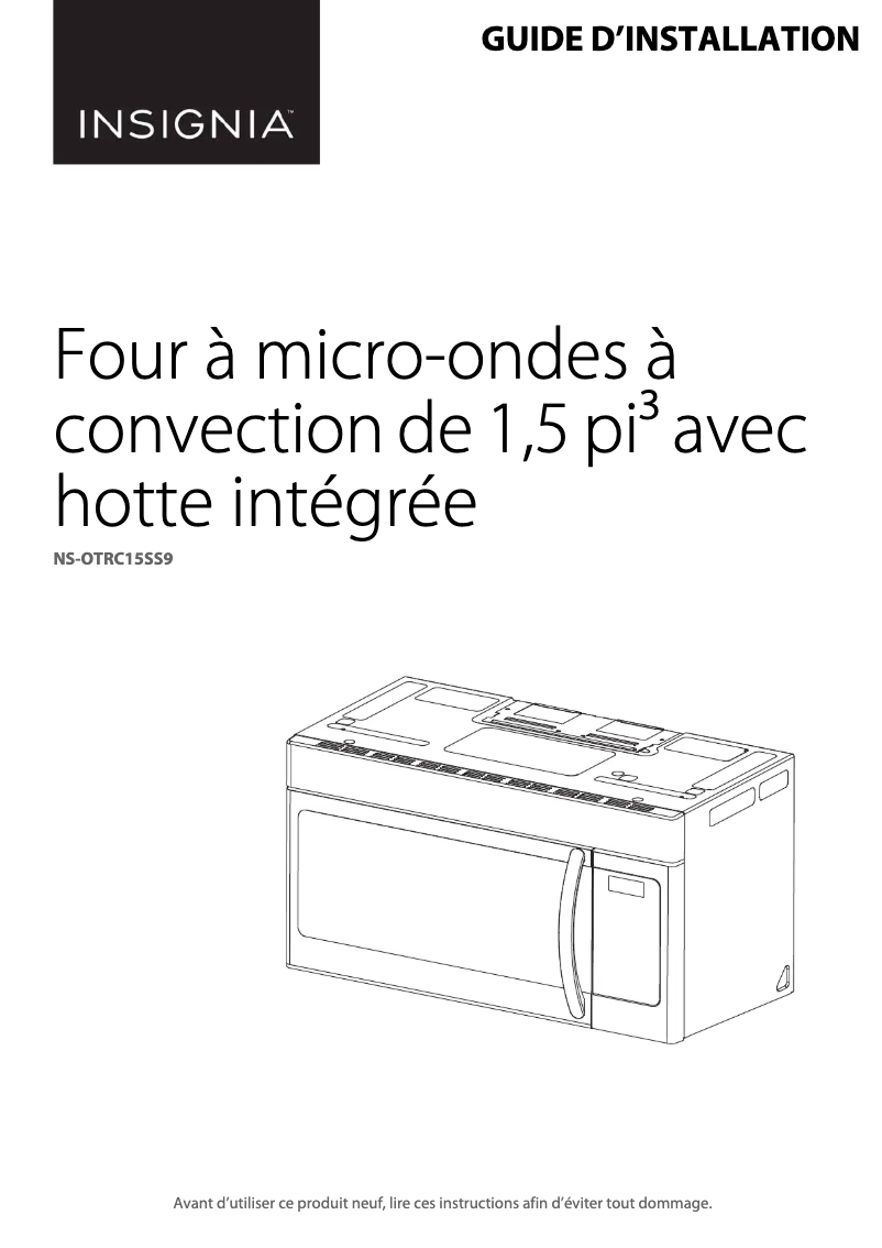 Image de la première page du manuel de l'appareil NS-OTRC15SS9