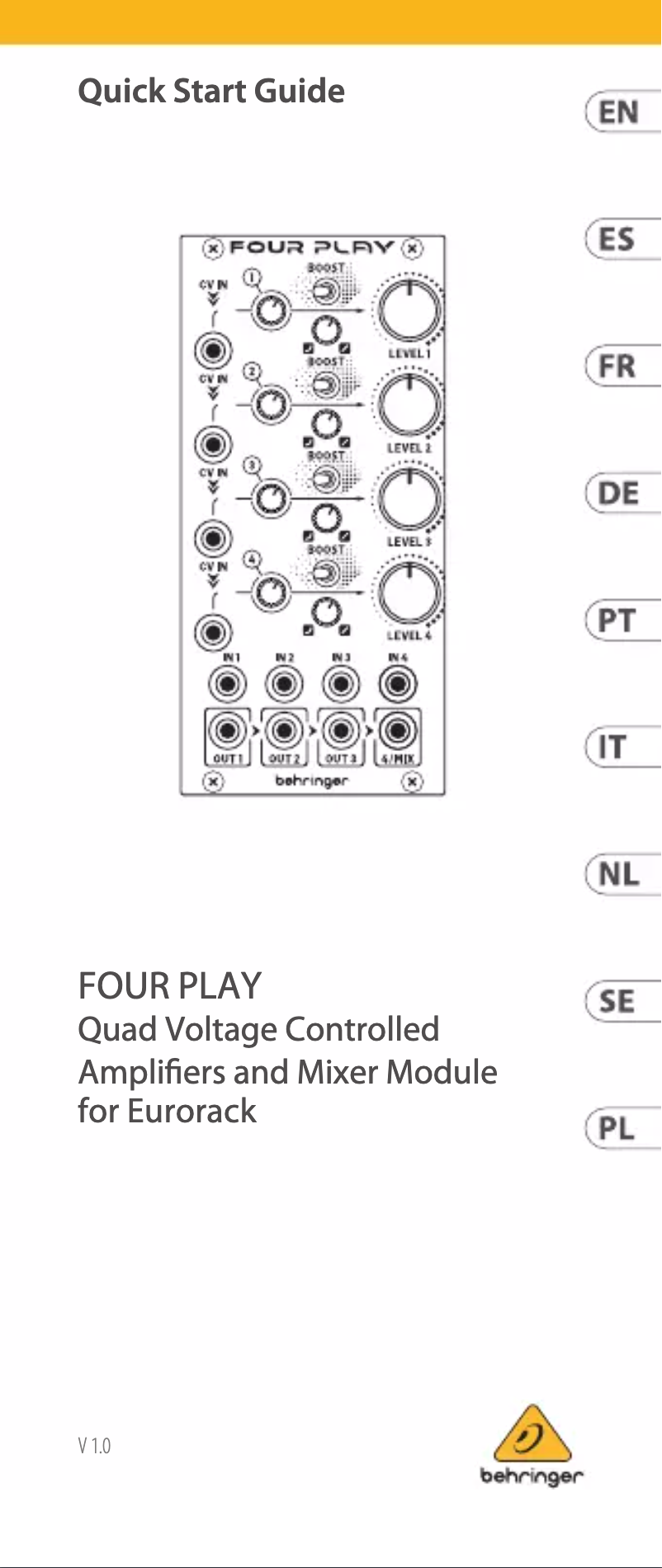 Page n°1 - Guide de démarrage rapide Behringer Four Play