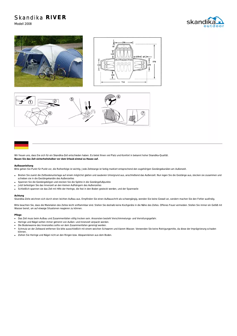 Page 1 de la notice Manuel utilisateur Skandika River