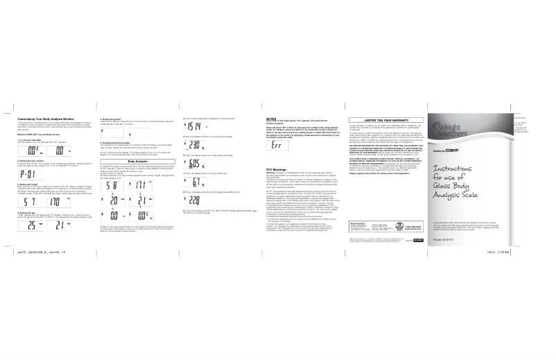 Image de la première page du manuel de l'appareil WW701XF