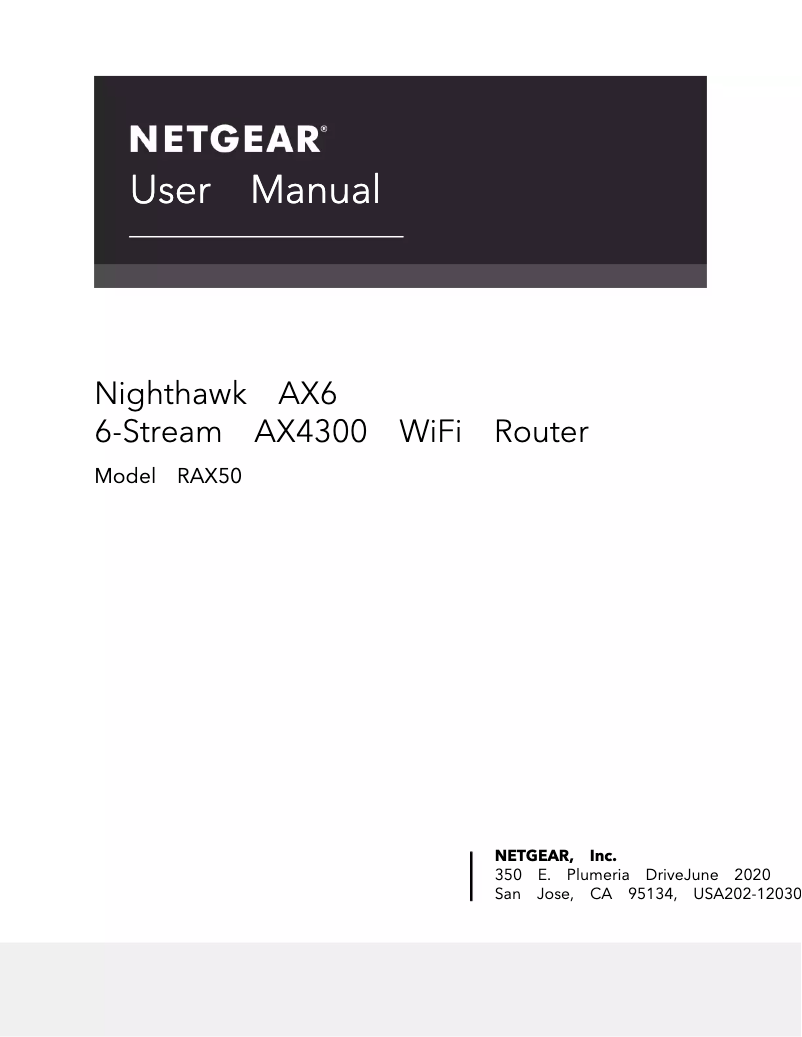 Page n°1 - Manuel utilisateur Netgear Nighthawk AX6