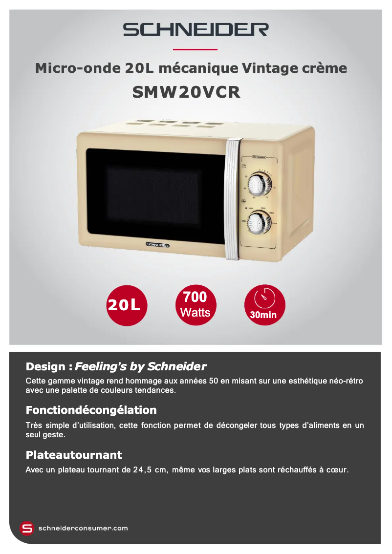 Image de la première page du manuel de l'appareil SMW20VCR