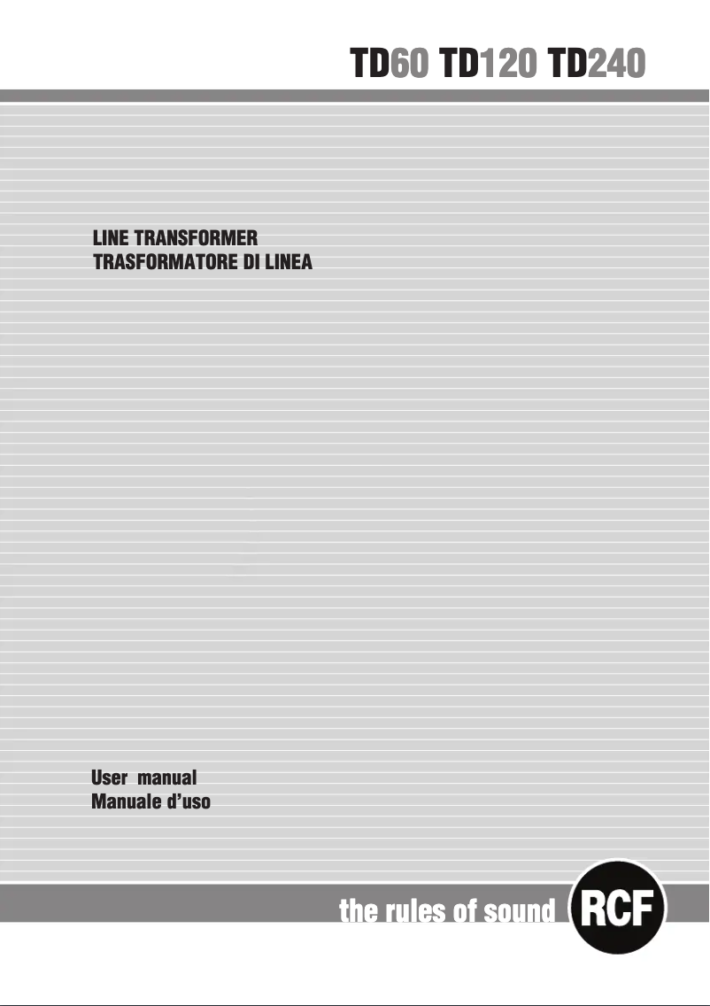 Image de la première page du manuel de l'appareil TD 120